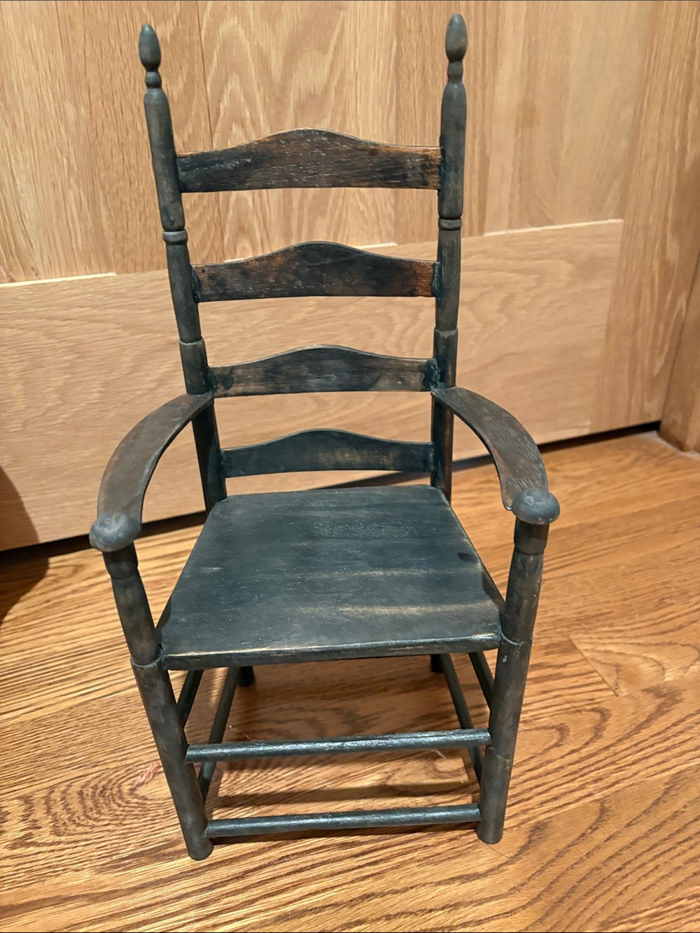 Dolls Classic Black Mini Ladderback Armchair - Decorative accessory
